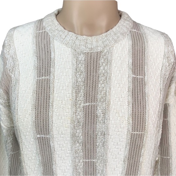 Shenandoah Large Vintage Sweater Grandpa Core 90's Neutral Textured - Picture 2 of 9
